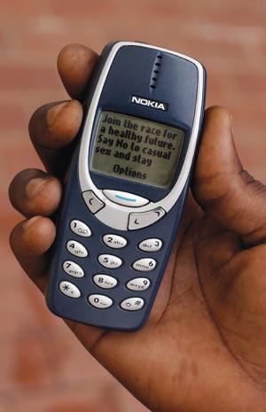 The government of Nigeria sends out SMS text messages to raise awareness about the dangers of HIV/AIDS