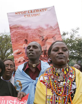 Demonstrators in Nairobi, Kenya