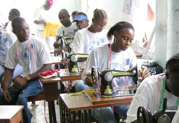 Ex-fighters learning garment- making in Liberia: New skills are essential for returning to civilian life