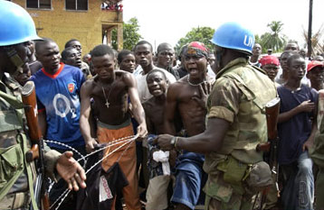 Tensions at a Liberian cantonment site