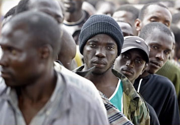 Africans held by Spanish immigration authorities