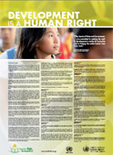 Photo of poster of UN Declaration on the Right to development 