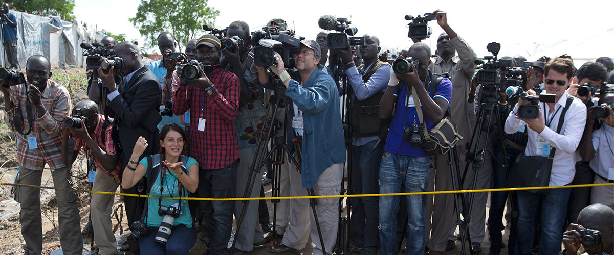 Periodistas gráficos en Juba (Sudán del Sur.