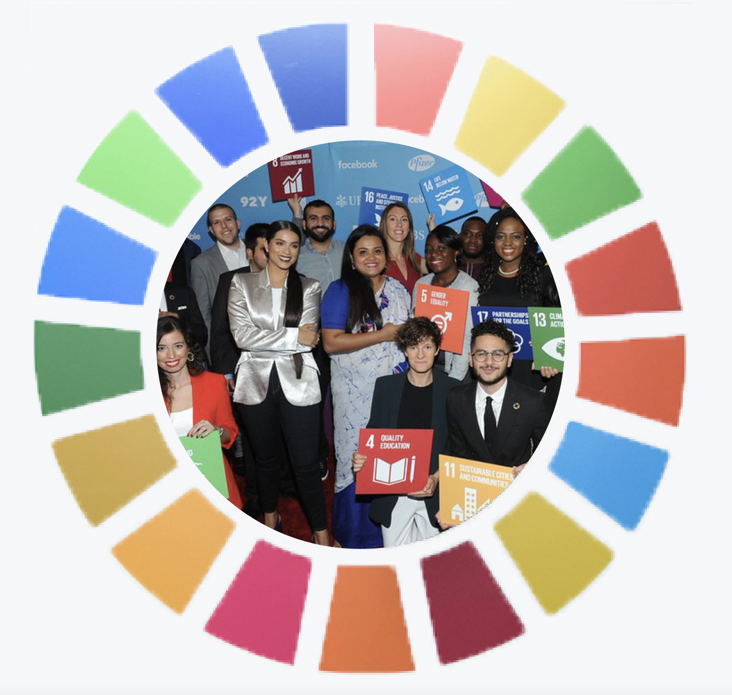 sdg wheel with youth in the middle