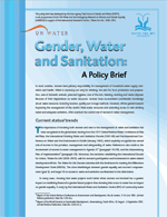 Gender, water and sanitation. Policy brief