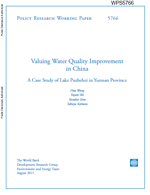 Valuing Water Quality Improvement in China. A Case Study of Lake Puzhehei in Yunnan Province