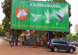 Billboard promoting peace in Ouagadougou, capital of Burkina Faso. Photo: IRIN/Chris Simpson
