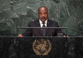 Foreign Minister of Eritrea, Osman Mohammed Saleh, addresses the general debate of the General Assembly’s seventieth session. UN Photo/Cia Pak
