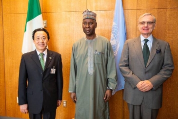 FAO Director-General QU Dongyu, UNGA President Tiijani Muhammad-Bande and Jorge Chediek.