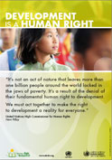 Photo of poster of Quote from the High Commissioner for Human Rights