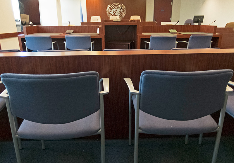 Photo of UNDT Courtroom in New York.