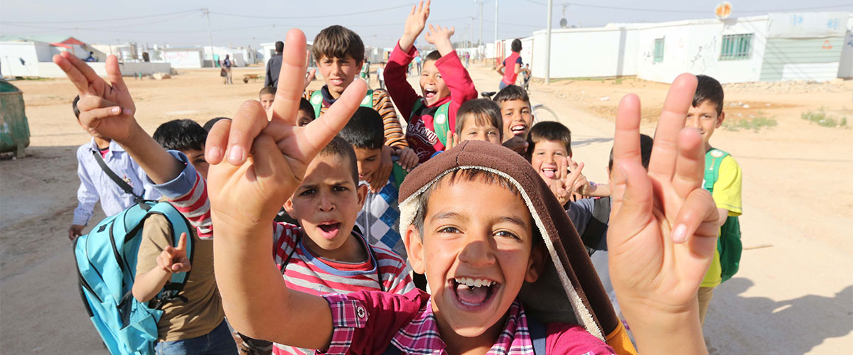 Niños del campamento de Zataari en Jordania.