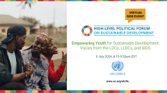 web banner for HLPF side event on youth  2024