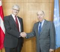 Mogens Lykketoft, President of the seventieth session of the General Assembly, meets with the Minister of External Relations for Brazil