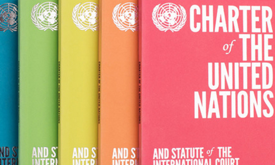 Colorful covers of the UN Charter