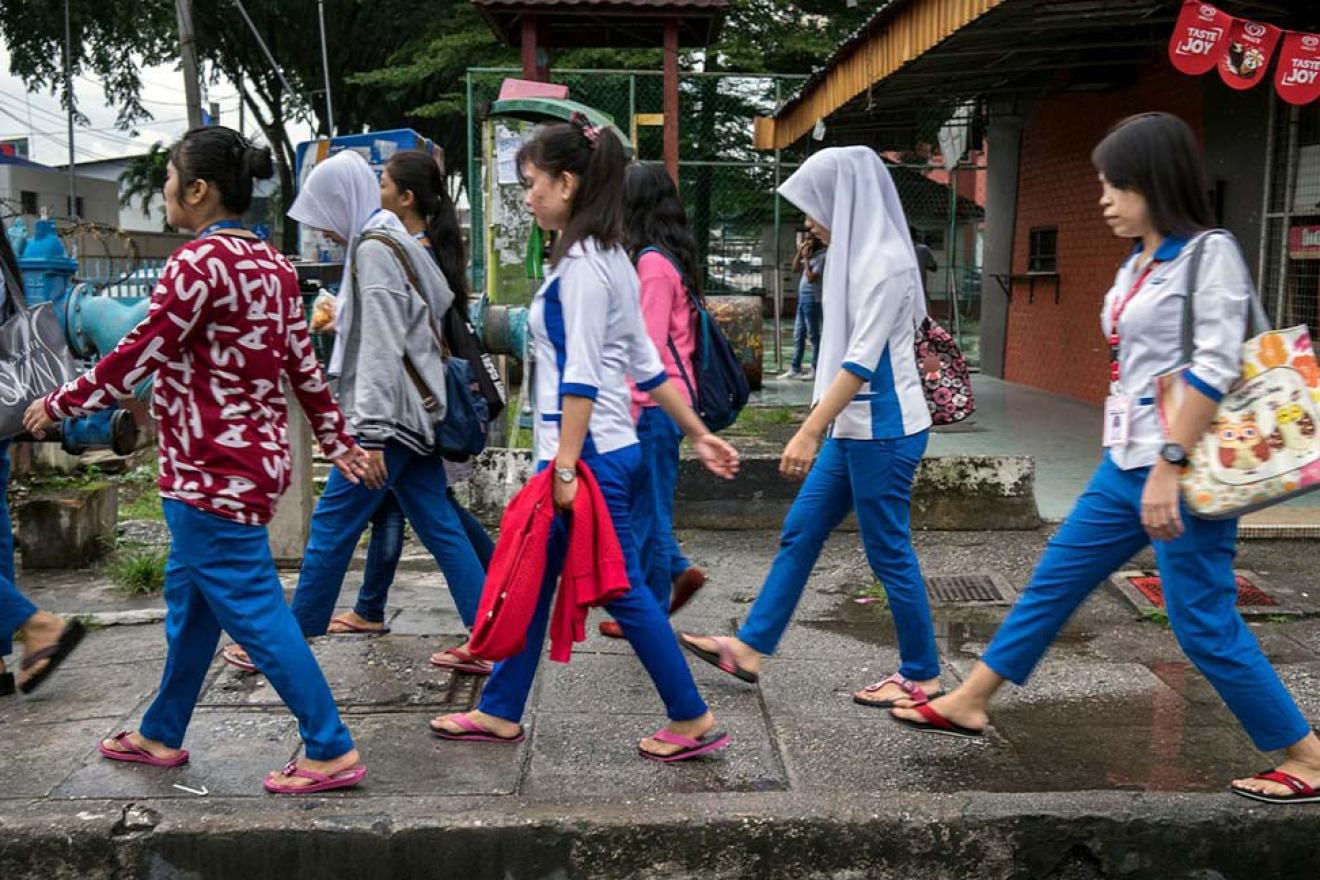 women walking on the street