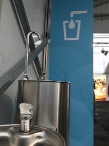 Photo: COP23 participants are encouraged to use reusable water bottles and fountains can be found all over the conference centre.