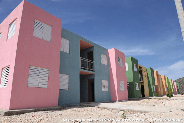 Un ensemble de logements d’ONU Habitat à Port-au-Prince, Haiti. Photo: ONU-Habitat
