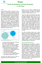 Water in the Transition to a Green Economy. A UNEP Brief
